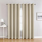 Neutral Beige 210GSM Eyelet Panel 175cm Drop x 140cm Wide Curtain 1pc for Kitchen Glare Softening Spring
