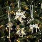 12pk Mixed White Gold Xmas Tree Baubles All 4 Designs Pack