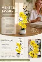 Soft Silk Wintersweet Jar Bonsai Table Decor Yellow