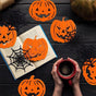 14pk Mixed Pumpkin & Spider Web Halloween Felt Coasters