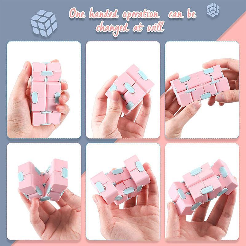 1pk Pastel Green Infinity Cube Fidget Toy Gift Box