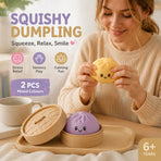 Stress Relief Duo Plain Yellow & Plain Purple Bun Squishy 2 Pack, Soft Calming Pair