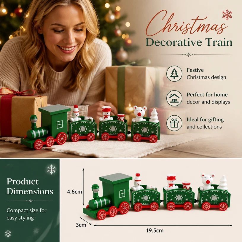 White & Pink Christmas Train Ornament 2 Pack