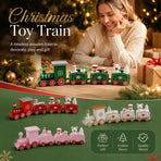 White & Pink Christmas Train Ornament 2 Pack