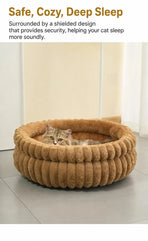 Cute Notch Entry Pet Nest, Pink S Size, Warm Fluff For Kittens & Small Dogs