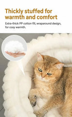 Cute Notch Entry Pet Nest, Pink S Size, Warm Fluff For Kittens & Small Dogs