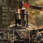 Manual Log Splitter Round Base 19cm, Lightweight Portable Camping Firewood Separator