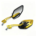 1 Pair Motorcycle Bicycle Rearview Mirror With Mount, Gold