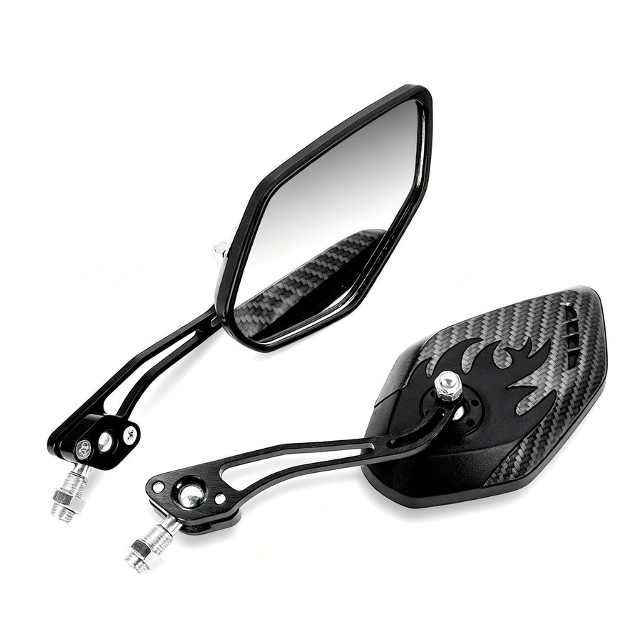 1 Pair Motorcycle Bicycle Rearview Mirror With Mount, Snake Skin
