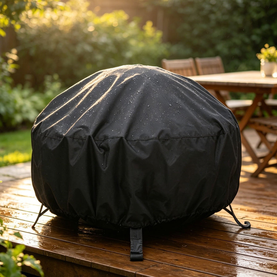 Durable Waterproof Fire Pit Cover Black 85x40cm