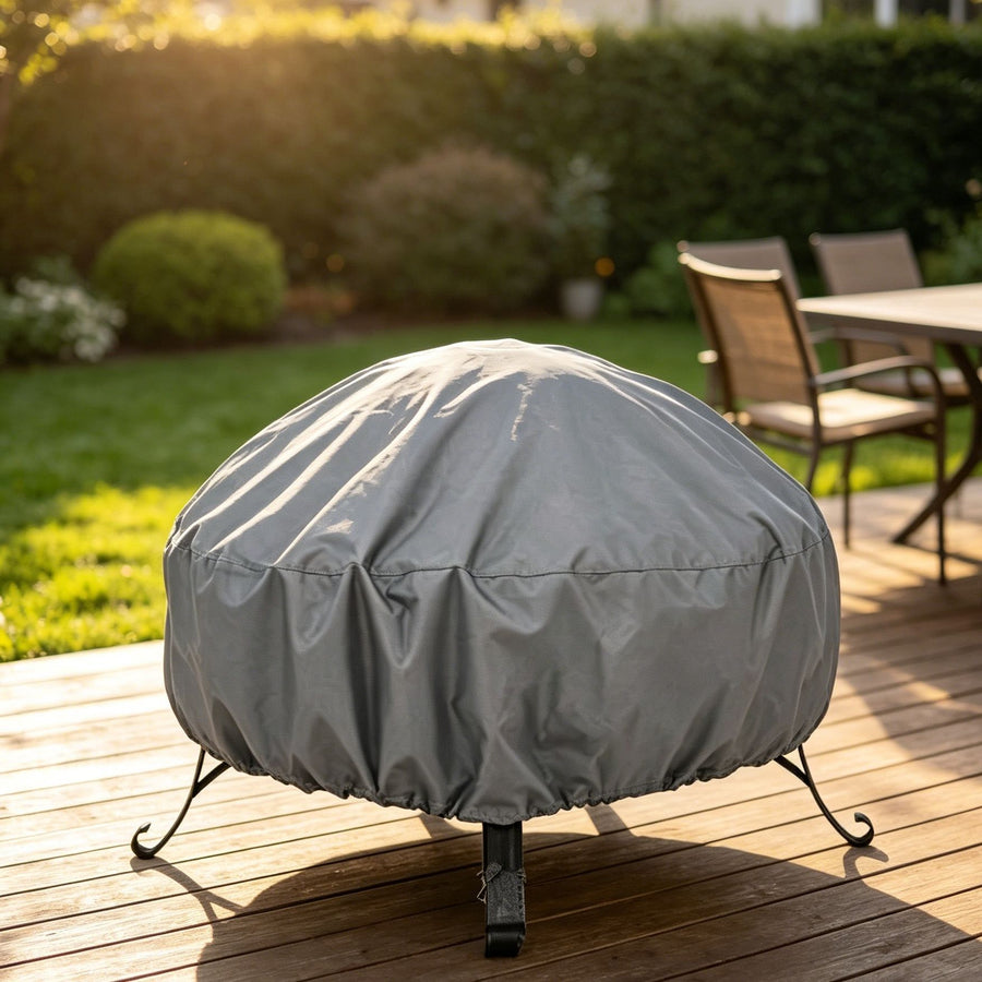 Weather Resistant Safe Fire Pit Cover Slate Grey 85x40cm