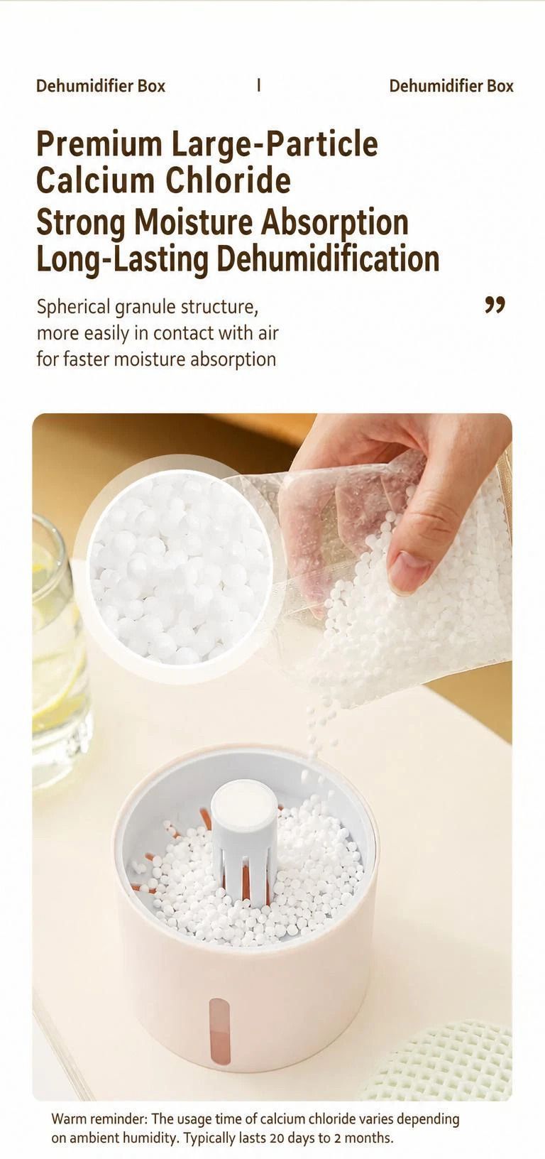 Calcium Chloride Dehumidifier Refill Bag, 105g