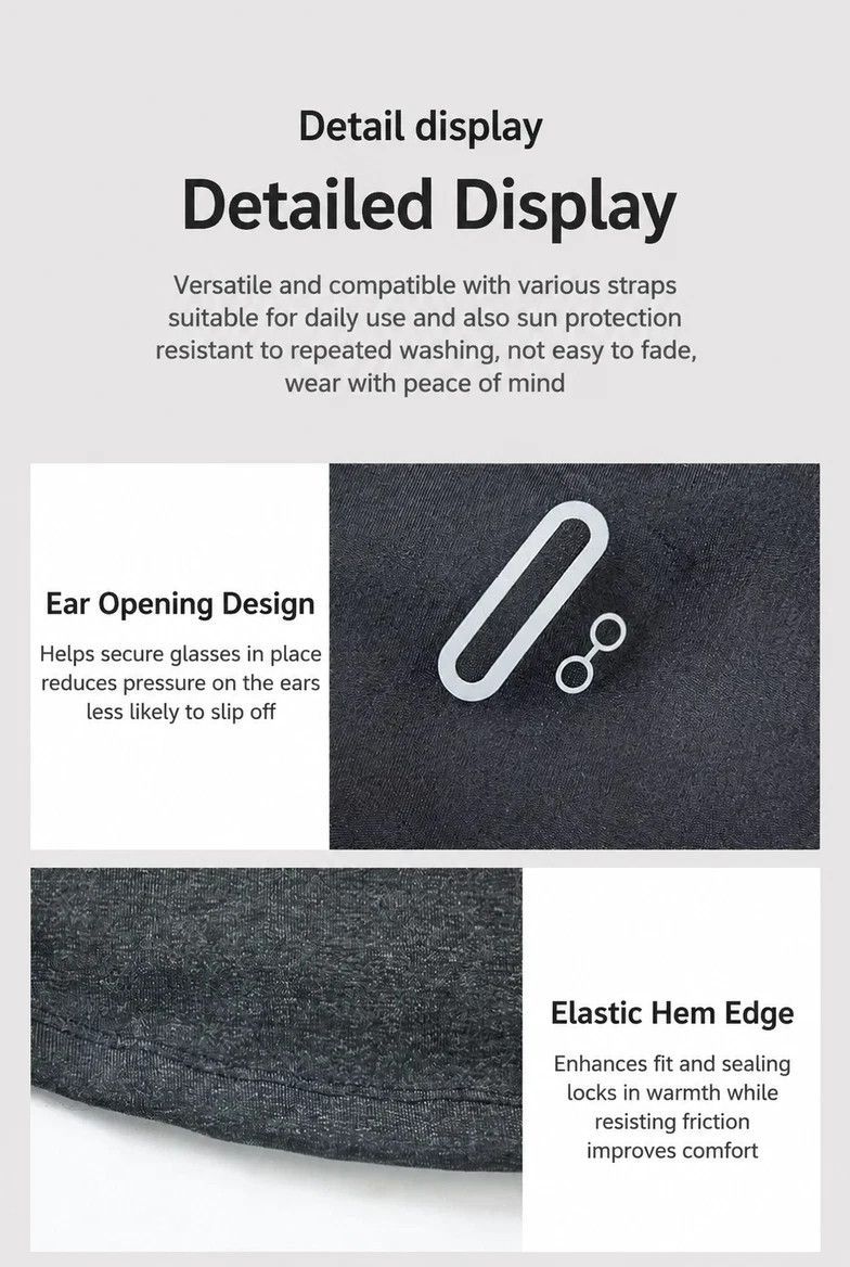 Coldproof Neck Cover, Grey & Black Long Style, One Size, 2 Pcs