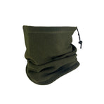 Thoughtful Ski & Cycling Gift Fleece Drawstring Neck Gaiter, Army Green, Windproof Thermal Neck Warmer