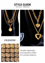 Minimal Vintage Stackable Two Layer Necklace, Gentle Dainty Gold Plated Stainless Steel Gift Accessory