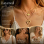 Antique Style Retro Layered Necklace, Light Luxury Gold Coated Stainless Steel All-Match Jewellery