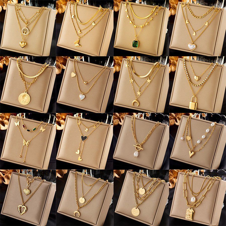 Vintage Inspired Double Stack Necklace, Delicate Subtle Luxury Gold Dipped Stainless Steel Everyday Accessory