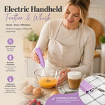 Durable Home Electric Egg Beater, All-Round Stainless Steel Mixer For Coffee Milk Tea Making, Black