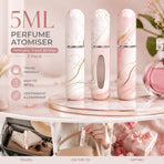 Premium Marble Print 5ml Refillable Perfume Atomiser, Bottom Filling Travel Sized Scent Bottles 3 Pack, Plain White