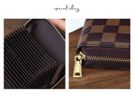 Large Capacity Grid Pattern Card Purse, Portable Casual ID Driver Licence Sleeve For Men Women, Thoughtful Present For Daily Use, Grey Grid, 9 Card Slots & 2 Coin Pockets