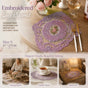 Vintage Lace Embroidered Placemat, Purple, Size S 21*27CM