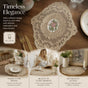 Old-Style Border Stitched Dining Placemat, Camel, Size M 29*37CM