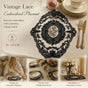 Minimal Retro Embroidered Lace Placemat, Black, Size S 21*27CM