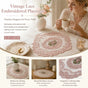 Lovely Ruffled Lace Edge Table Mat, Pink, Size L 31*42CM