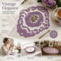 Ornate Border Stitched Table Placemat Combo, Purple, Size L 31*42CM, 2 Pcs