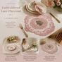 Lovely Ruffled Lace Edge Table Mat Combo, Pink, Size L 31*42CM, 2 Pcs