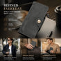 Monochrome Integrated Long Men Billfold, Magnetic Closure Multi-Compartment Hand Clutch, Stylish Casual Present, Grey