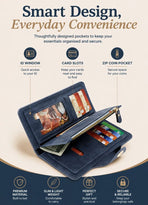 Two-Shade All-Solid Long Men Wallet 2 Pcs Combo, Magnetic Multi-Compartment Hand Clutch, Premium Festival Gift Option, Red & Coffee