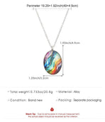 Retro Oval Cabochon Glass Alloy Necklace, Silver Tone Plating, Ideal Birthday Present For Date Night Outing