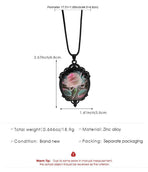 Simple Oval Cabochon Glass Alloy Necklace, Matte Black Plating, Cool Daily Ornament Gift For Club & Casual Trip