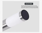 Mini Solar Column Garden Lamp, All-Weather Stainless Steel LED Outdoor Light, Black Warm White, 37x6cm, Sweet Wedding Courtyard Present