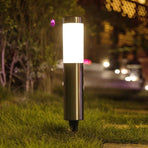 Compact Solar Powered Path Lighting, Durable Stainless Steel LED Lawn Lamp, Black Cool White, 37x6cm, Practical Outdoor Gathering Decor Gift