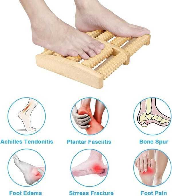 Five-Row Triple Gear Foot Roller Massager, Multi-Point Sole Stimulation, Ideal Leisure Gift For Indoor Use