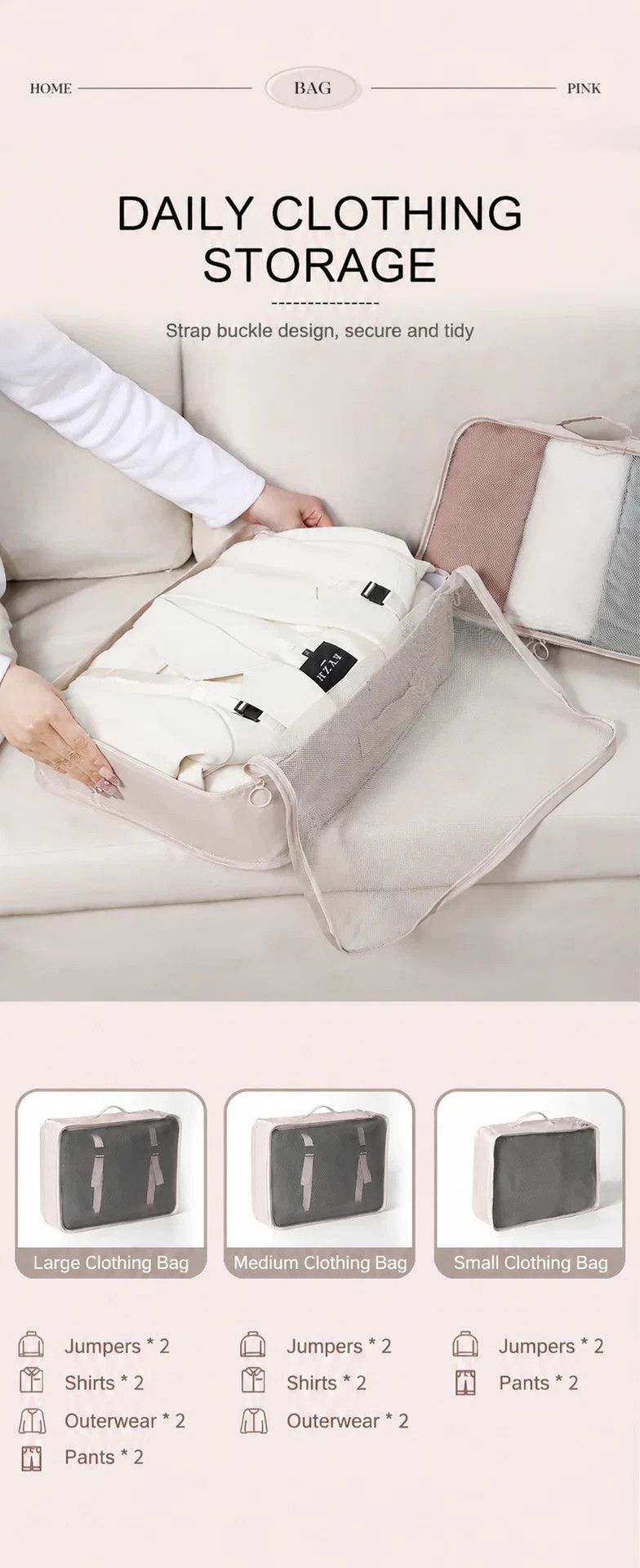 Travel Garment Sorting Pouches, 9 Pcs Storage Kit Equipped With Cosmetic Bag & Hanging Toiletry Pouch, Beige, Stylish Holiday Travel Gift