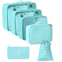 Lightweight Suitcase Clothes Packing Organizer Set, 6 Pcs Travel Storage Pouches, Bright Blue, Lovely Holiday Traveller Gift