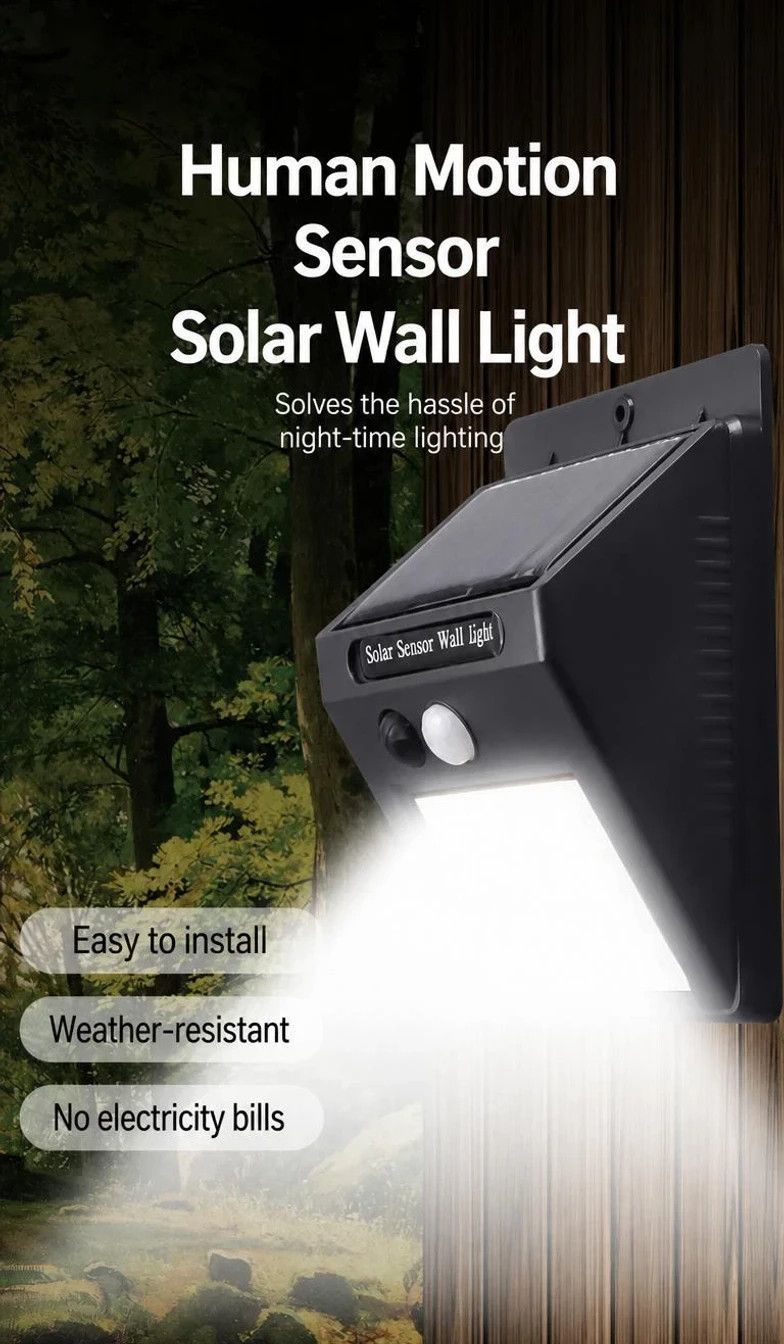 Solar Triangular Wall Light, Single Side 20 LED, Light Control Function, Waterproof Human Sensor Outdoor Lamp, Perfect Yard Lighting Gift