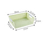 Shallow Plastic Storage Basket, Medium Size, 11.81x8.46x3.35in, Green, Vegetable & Book Storage Bin, Nice Home Decor Gift