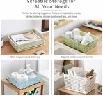 Tall Plastic Storage Basket, Medium Size, 12.20x8.66x6.89in, Green, Bedroom & Pantry Storage Bin, Practical Family Gift