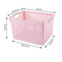 Tall Plastic Storage Basket, Large Size, 13.78x10.04x8.27in, Pink, Large Capacity Pantry Storage Bin, Beautiful Interior Decor Gift