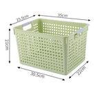 Tall Plastic Storage Basket, Large Size, 13.78x10.04x8.27in, Green, Household Organizer For Groceries & Clothes, Great New Home Gift