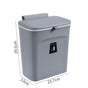 Wall Hanging Waste Bin With Lid, Hang On Cabinet Door, 9L, Starry Grey, Household Trash Container For Living Room, Great Kitchen Accessory Gift
