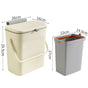 Hanging Garbage Bin With Handle & Inner Bucket, Cabinet Door Mount, 9L, Cream, Detachable Household Waste Bin For Kitchen Bathroom, Wonderful Housewarming Gift