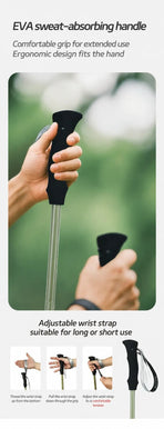 3 Section Carbon Fiber Telescopic Hiking Pole, Lightweight Trekking Stick For Height Under 170cm, Shell White, Stylish Outdoor Walking Accessory