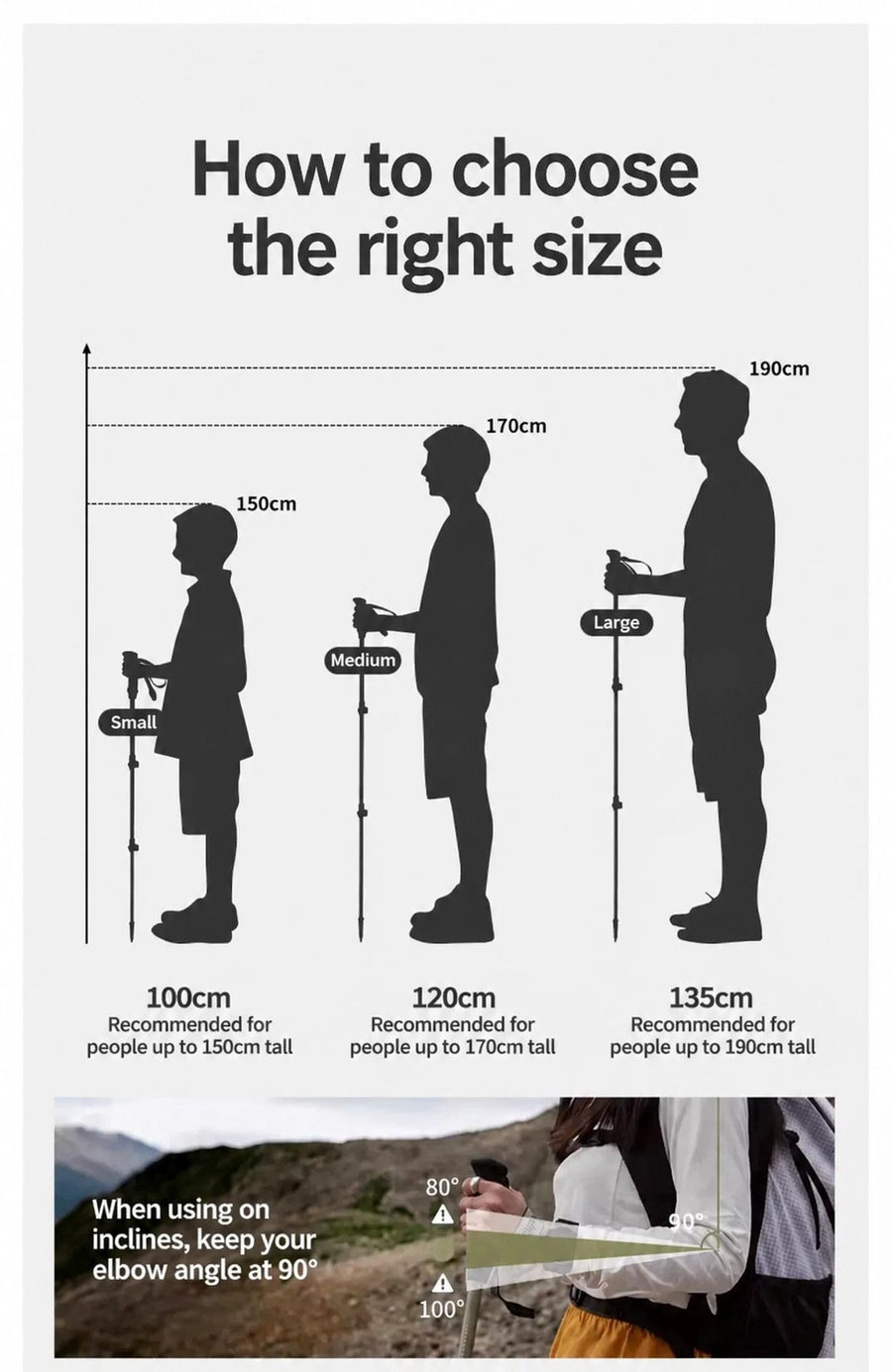 3 Section Carbon Fiber Telescopic Hiking Pole, Lightweight Trekking Stick For Height Under 170cm, Shell White, Stylish Outdoor Walking Accessory