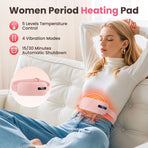 USB Rechargeable Heating Menstrual Warm Belt, Heat & Vibration Massage Warm Waist Belt, Pink, Portable Thermal Therapy Belt For Abdomen, Practical Wellness Gift