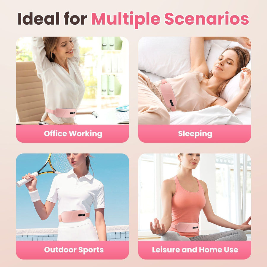 USB Rechargeable Heating Menstrual Warm Belt, Heat & Vibration Massage Warm Waist Belt, Pink, Portable Thermal Therapy Belt For Abdomen, Practical Wellness Gift